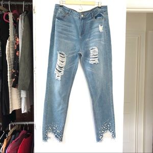 TOPSHOP | HAYDEN | Distressed Cropped Jeans